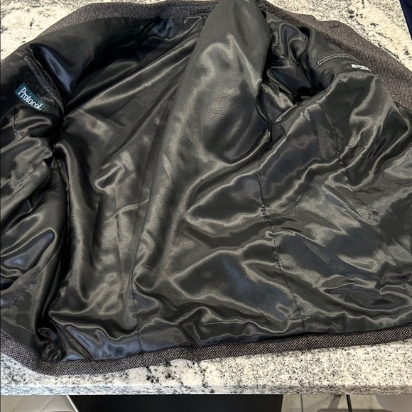 Men's Charcoal Trench Coat 
Pure Virgin Wool - Picture 6 of 11